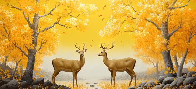 cerf dans la nature peinture par personne