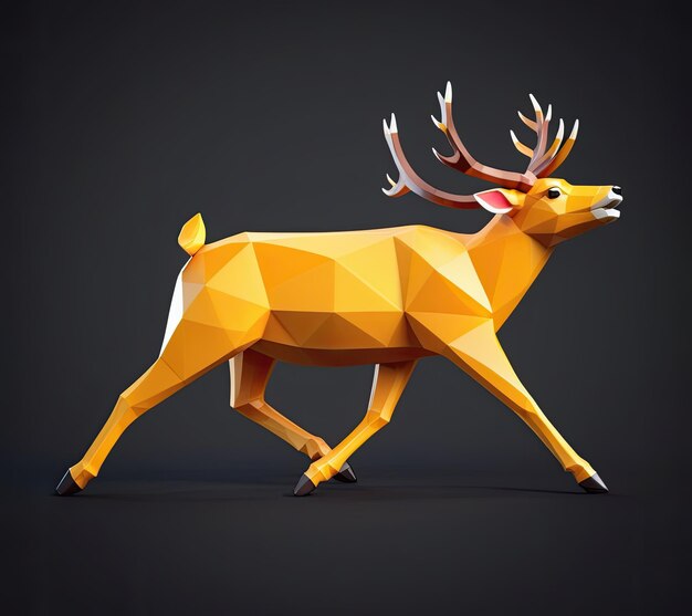 Un cerf de dessin animé mignon en 3D