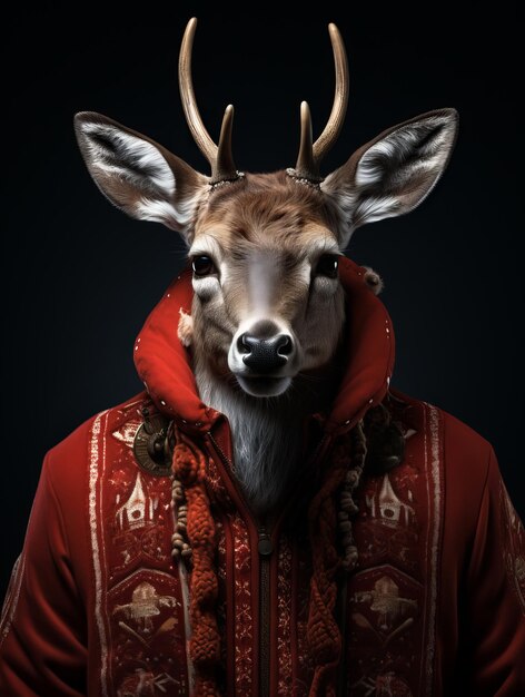 Photo le cerf du mât de noël