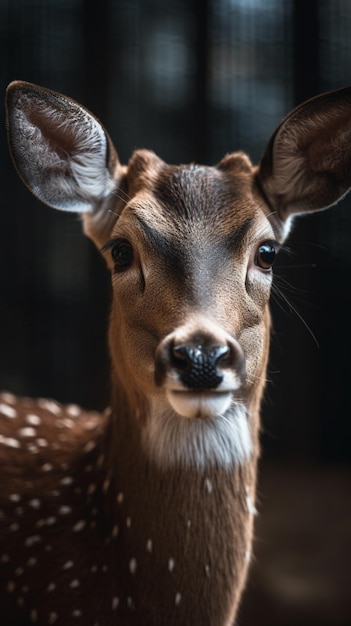 Un cerf avec un fond noir