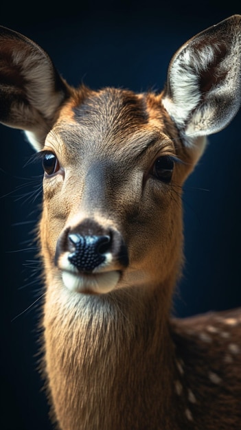 Un cerf avec un fond noir