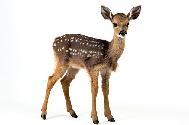 Un cerf isolé sur un fond blanc a été photographié par un studio.