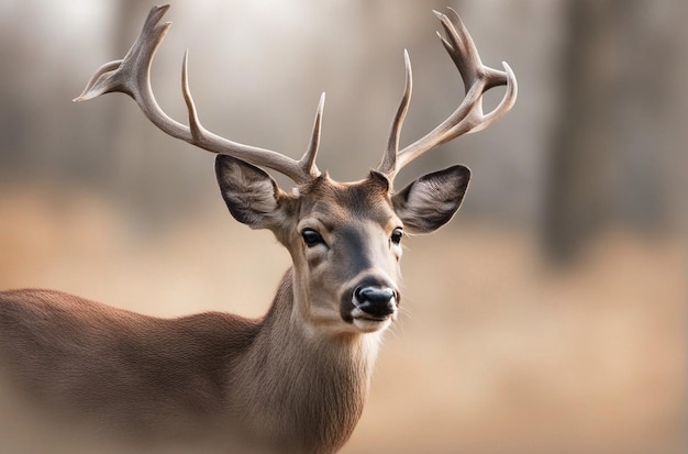 Un cerf isolé sur un fond blanc