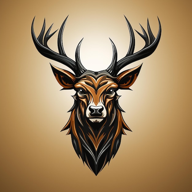 cerf de logo de dessin animé