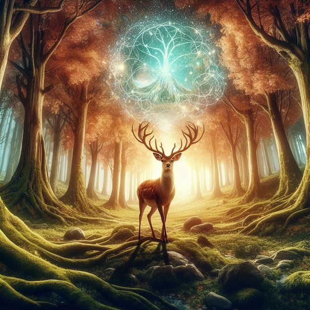 Photo un cerf magique