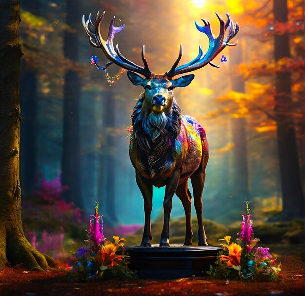 Un cerf majestueux génératif ai