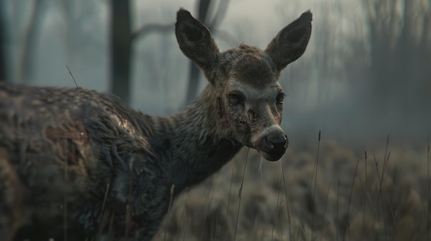 Photo un cerf avec un nez brun et un fond flou