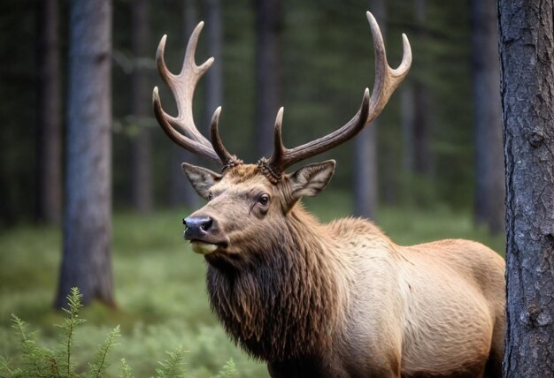 un cerf avec un nez noir et un nez blanc