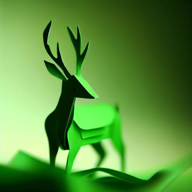 Cerf papier vert nature