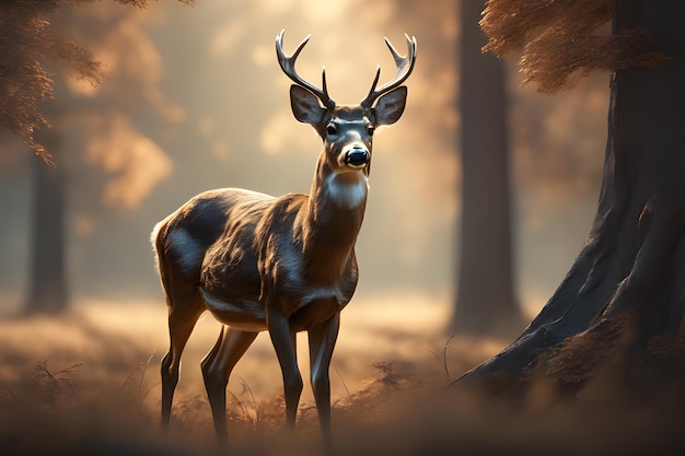 Cerf réaliste avec fond de nature