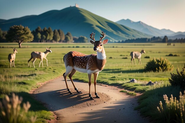 cerf sika forêt faune wapiti beau cerf animal en voie de disparition fond d'écran fond illustration