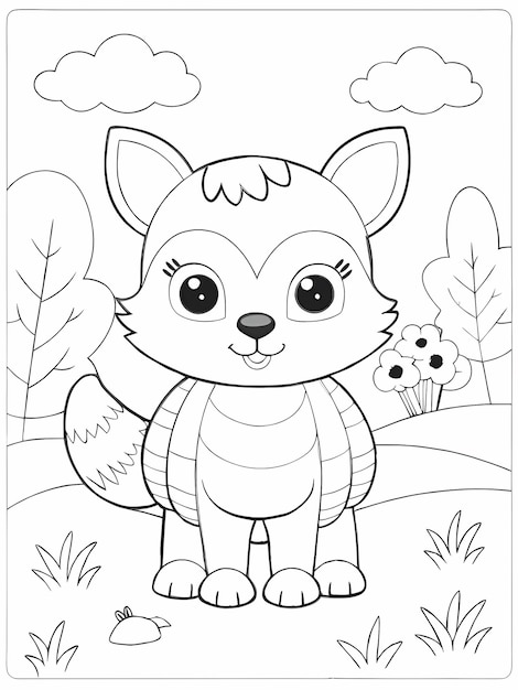 Des cerfs et des agneaux adorables à colorier pour les enfants sur un fond transparent