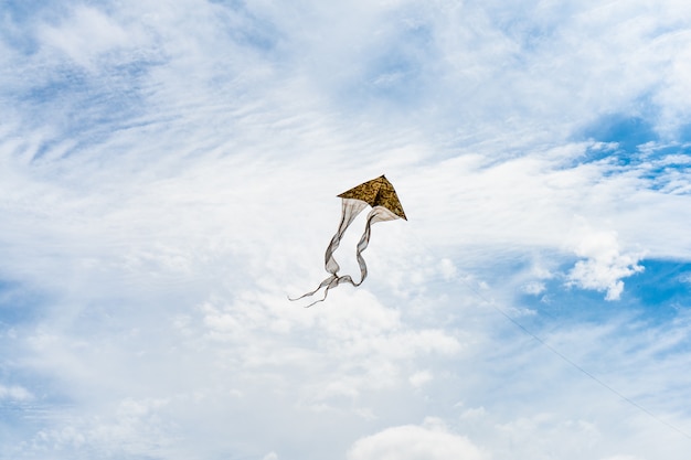 Cerfs-volants volant dans le ciel parmi les nuages. Festival de cerf-volant