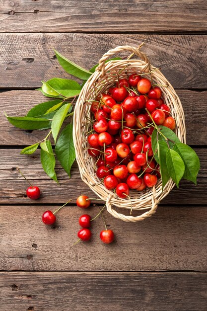 Photo cerise douce dans le panier