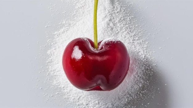 la cerise rouge parfaitement capturée sur un fond blanc vif