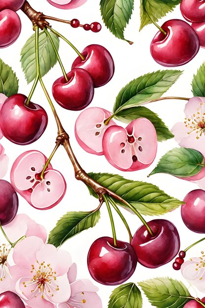 des cerises de couleur rose