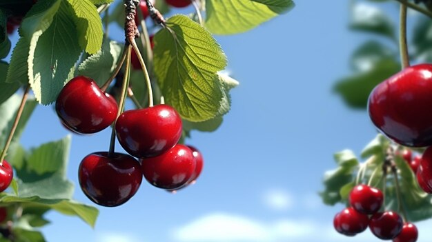 Photo des cerises fraîches