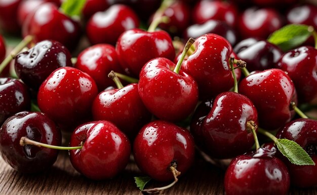 cerises rouges sur fond sombre