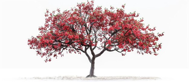 Photo un cerisier aigre isolé sur un fond blanc