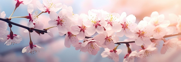 Les cerisiers en fleurs au début du printemps