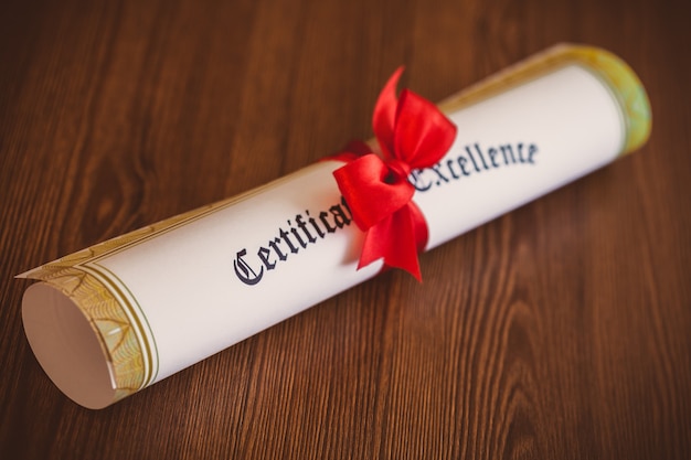 Photo certificat d'excellence