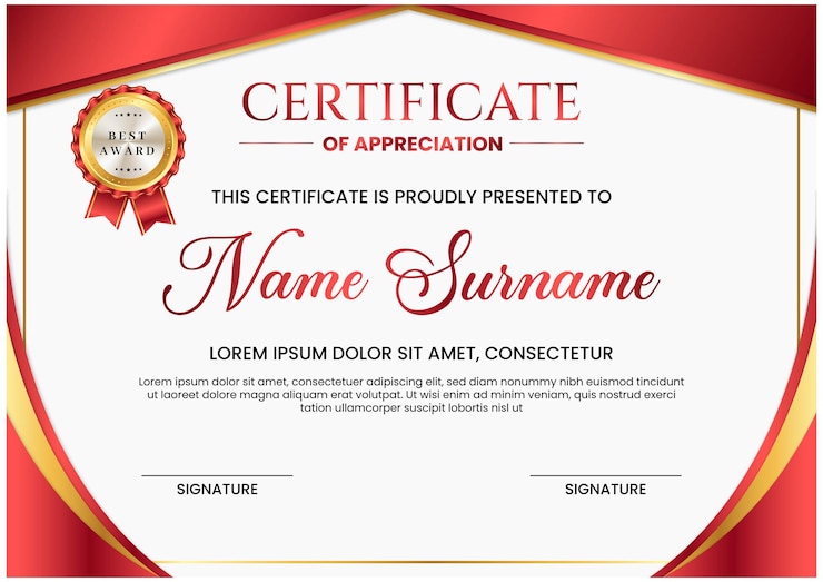 Photo certificat numéro 1