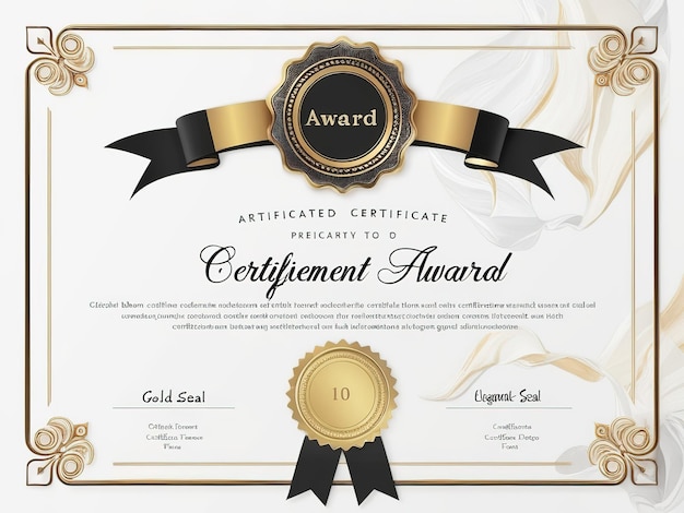 un certificat de remise du prix aux lauréats
