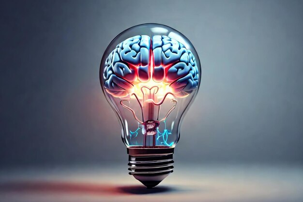 le cerveau dans une ampoule un symbole puissant d'inspiration et de pensée innovante parfait pour la perspicacité