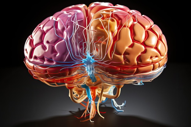 un cerveau humain avec beaucoup de veines