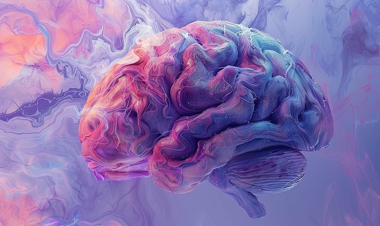 Photo le cerveau humain et la conscience art numérique concept médical