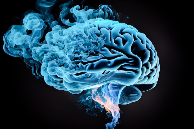 Cerveau humain en fumée IA générative IA générative