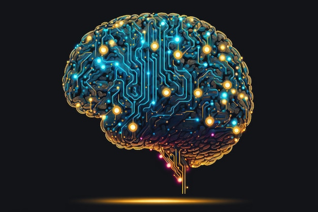 Cerveau intelligent d'intelligence artificielle de réseau numérique de technologie