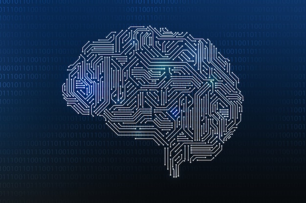 Photo cerveau numérique pour le concept d'ia technologique