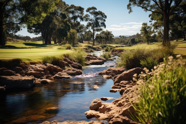 Photo cessnock australia le cypress lakes golf club avec un parcours de golf difficile génératif ia