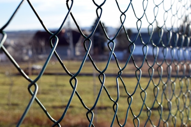 Photo chain fence close up