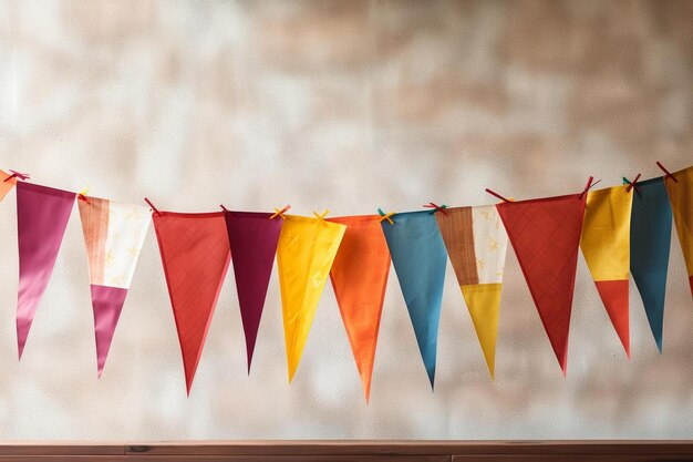 Une chaîne de drapeaux avec un blanc qui dit "l'un est orange".