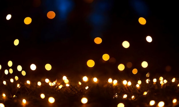 une chaîne de lumières éclairées avec les mots " Noël " en arrière-plan