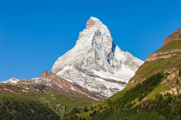 Chaîne de montagnes du Cervin en Suisse