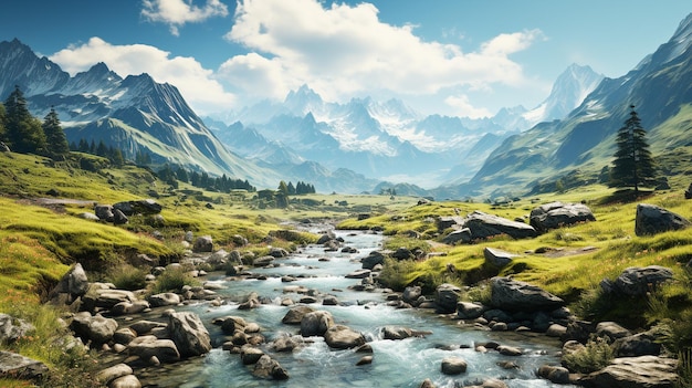 Chaîne de montagnes majestueuse scène tranquille aucun peuple terrain extrême