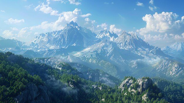 une chaîne de montagnes avec une vue sur les montagnes