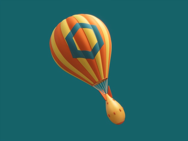 Chainlink Crypto Nuclear Bomb Drop Torpedo Parachute Balloon Illustration 3D