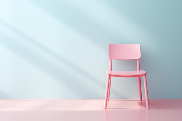 Une chaise au concept minimaliste utilisant un seul fond pastel de couleur pastel IA générative