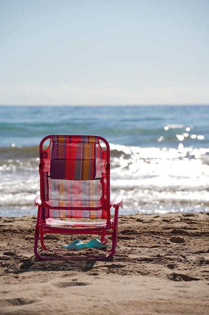 Chaise beack sur le sable Photo de haute qualité