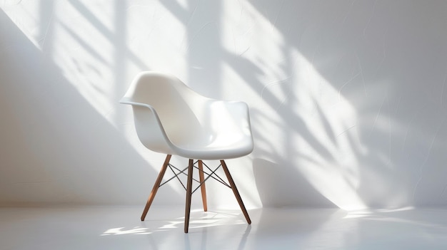 Une chaise blanche dans une pièce lumineuse