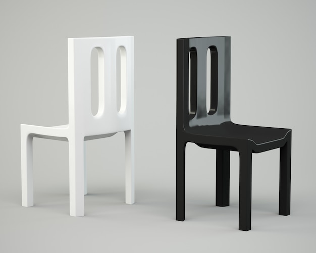 Chaise blanche et noire