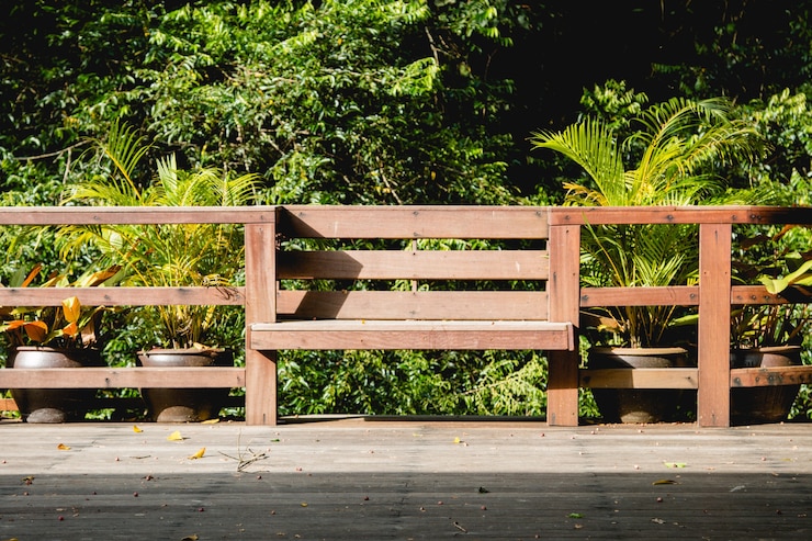 Photo chaise en bois dans le jardin