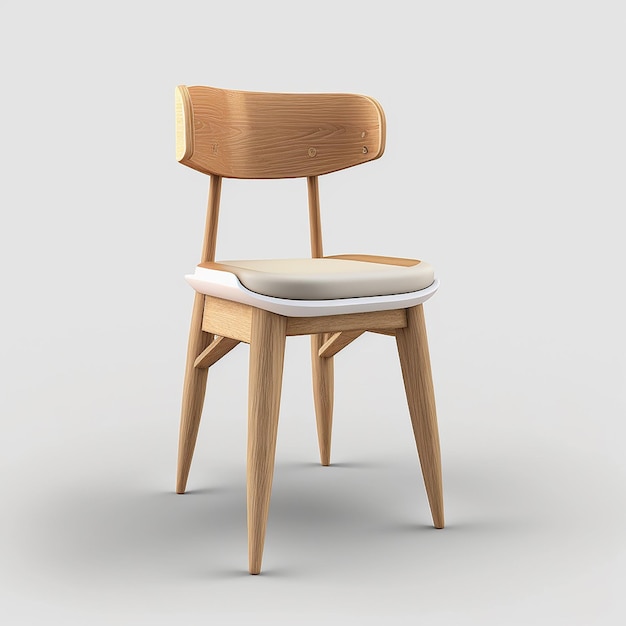 Chaise en bois fond isolé blanc
