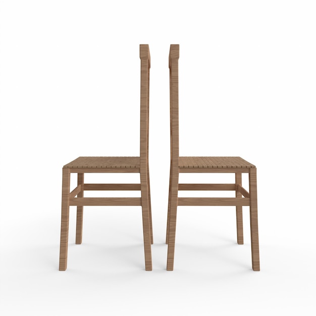 Photo chaise en bois modélisation 3d