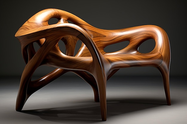 Photo une chaise en bois moderne