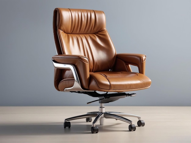 Une chaise de bureau en cuir moderne et de luxe, confortable et élégante, générée par l'intelligence artificielle.